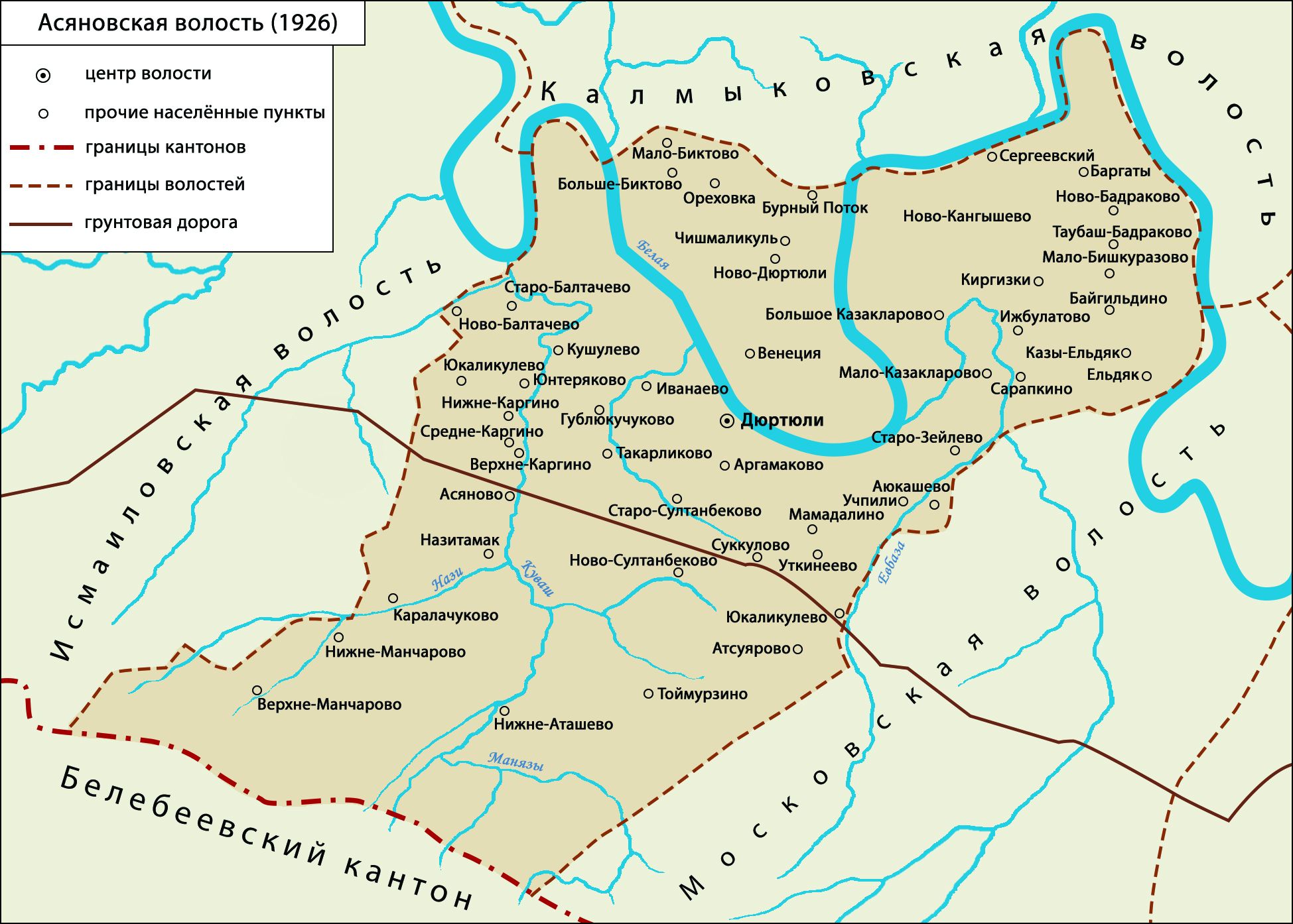 Карта Асяновской волости