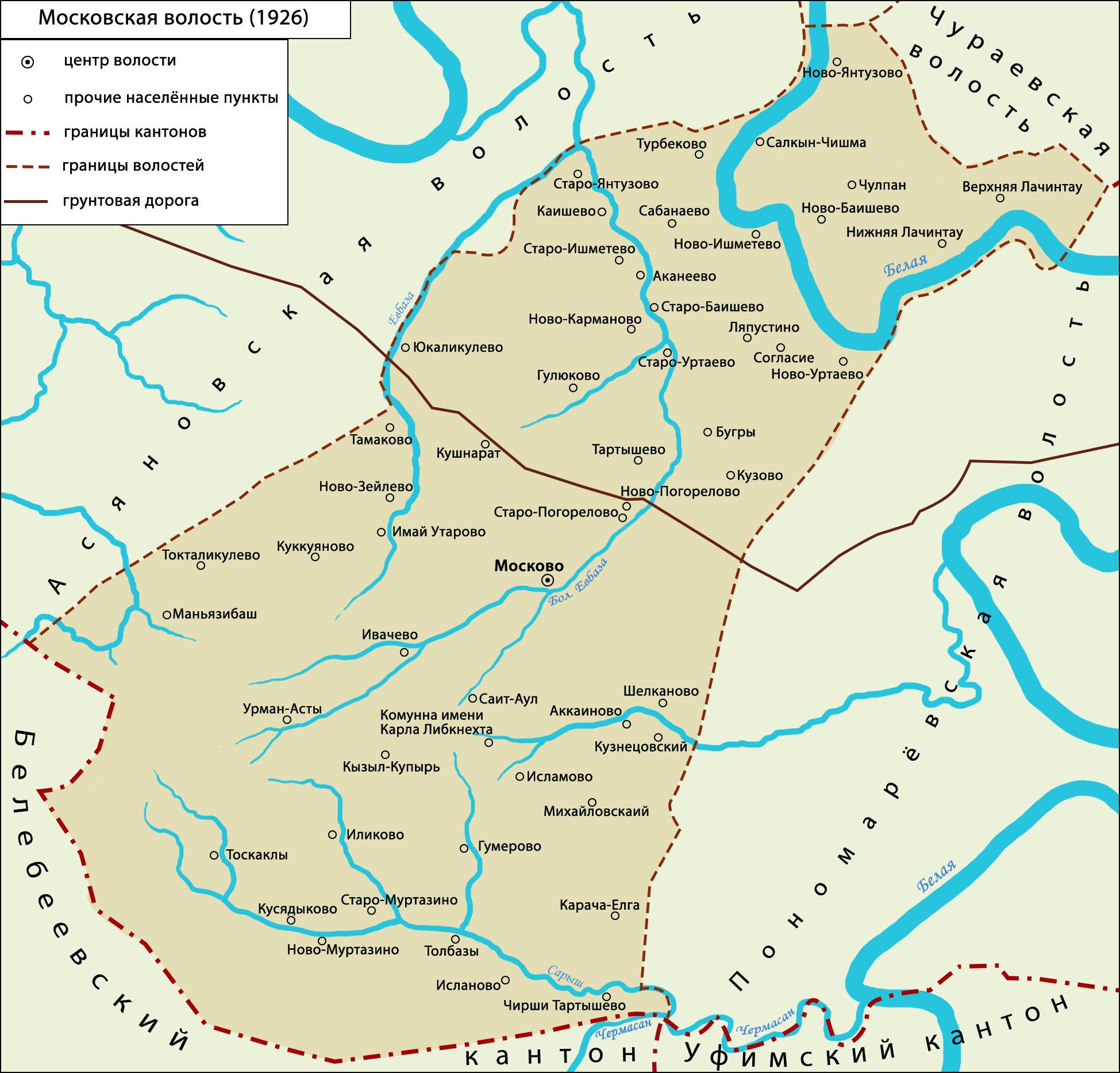 Карта Московской волости