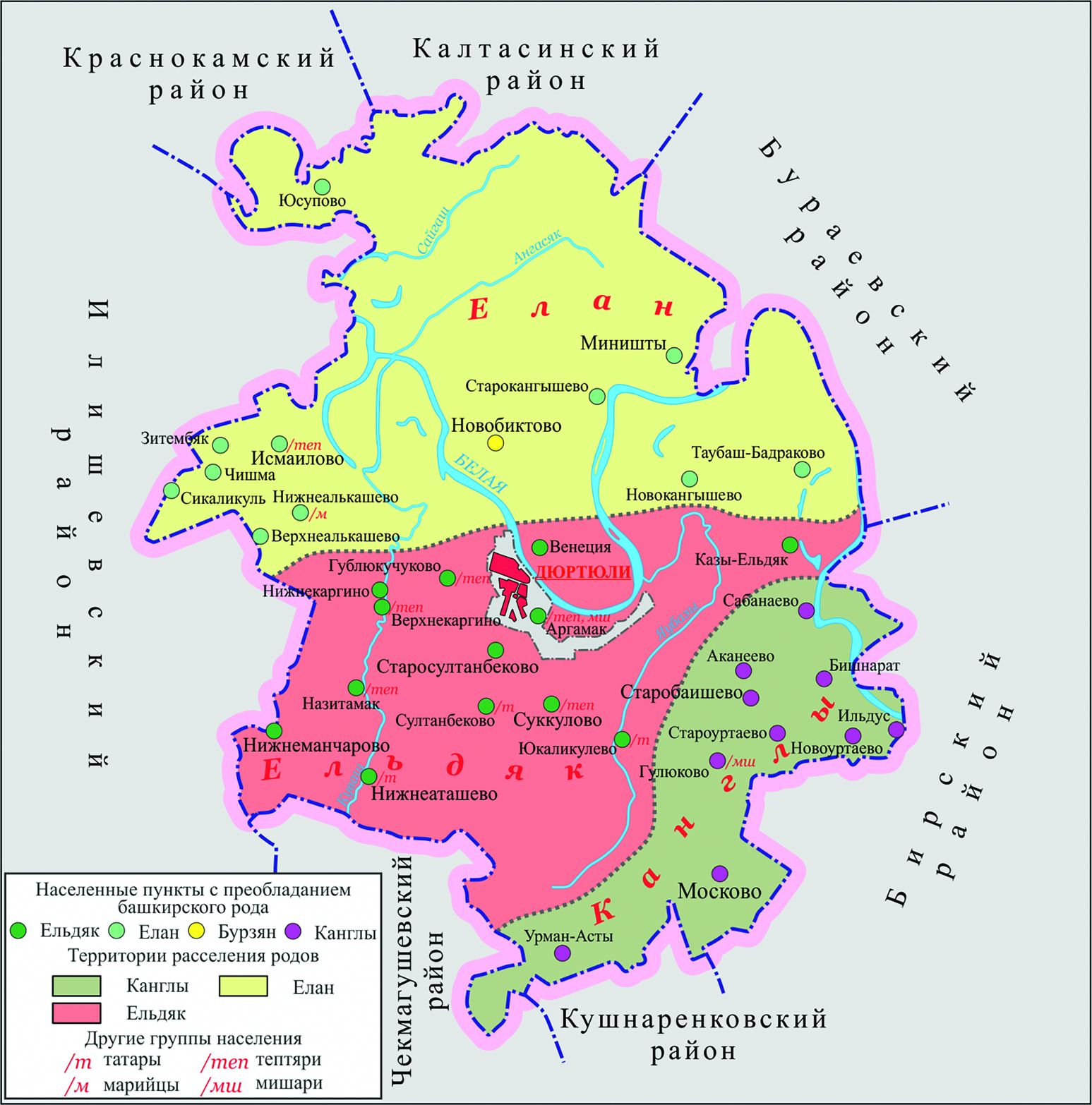 Карта расселения племён